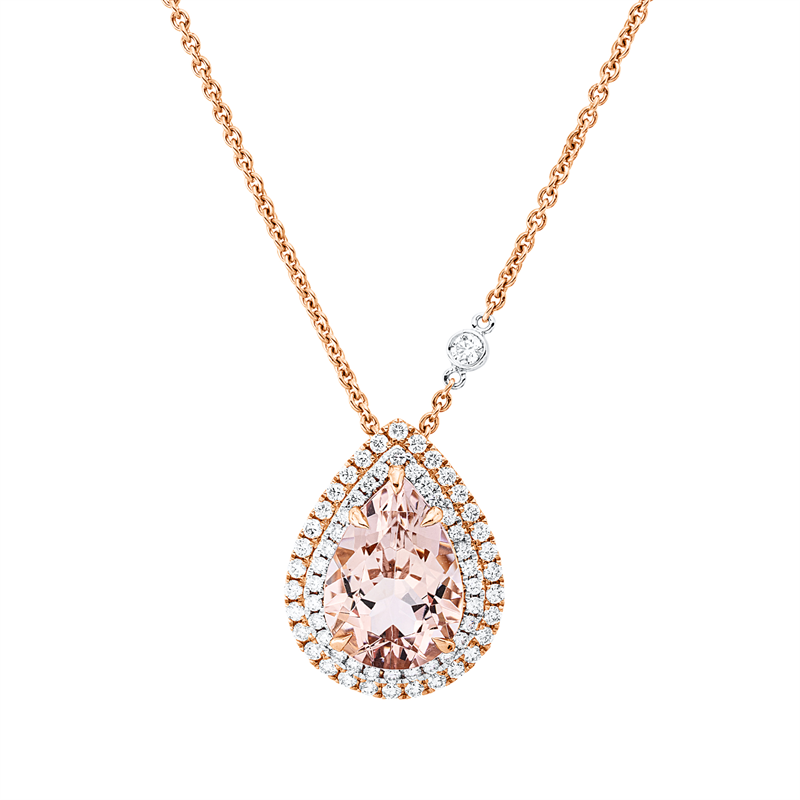 Farbstein Fashion Collier Rotgold / Weißgold 18kt Ref-4R244