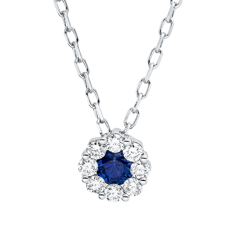 Farbstein Classic Collier Weißgold 18kt 0,14ct