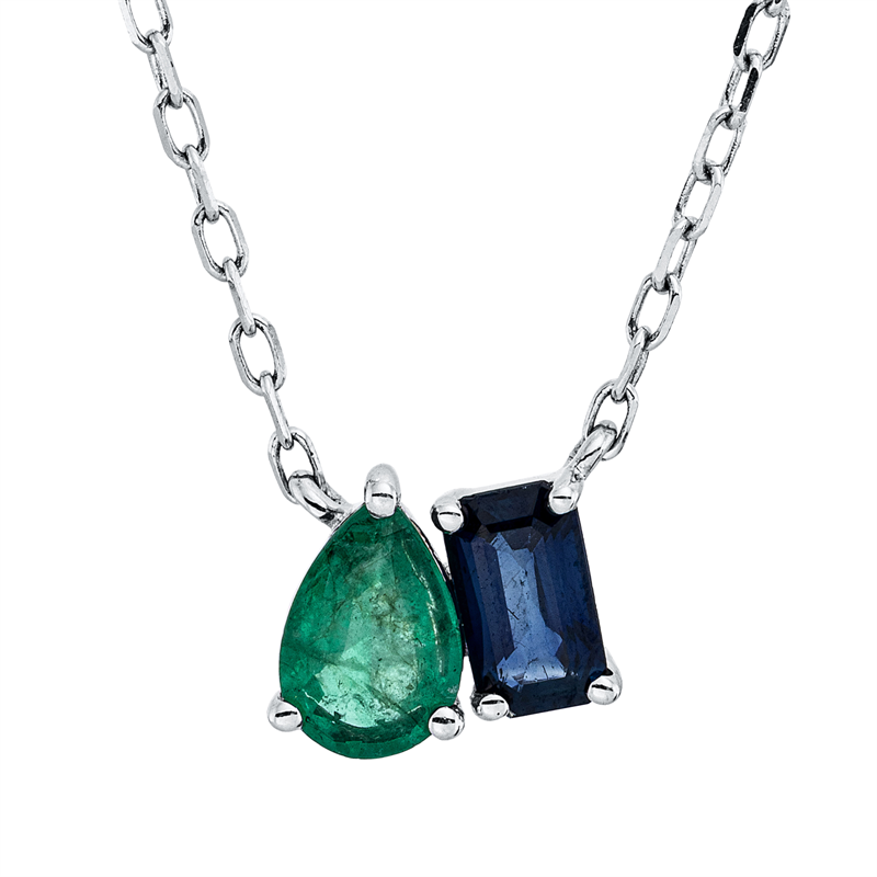 Farbstein Classic Collier Weißgold 18kt