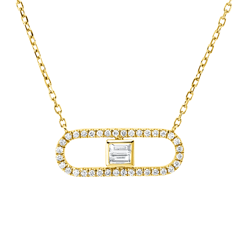 Baguette Collier Gelbgold 18kt 0,15ct