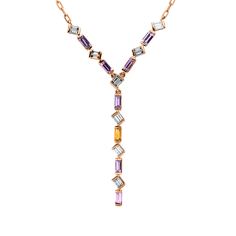Rainbow & Multicolor Collier Rotgold 18kt 0,36ct