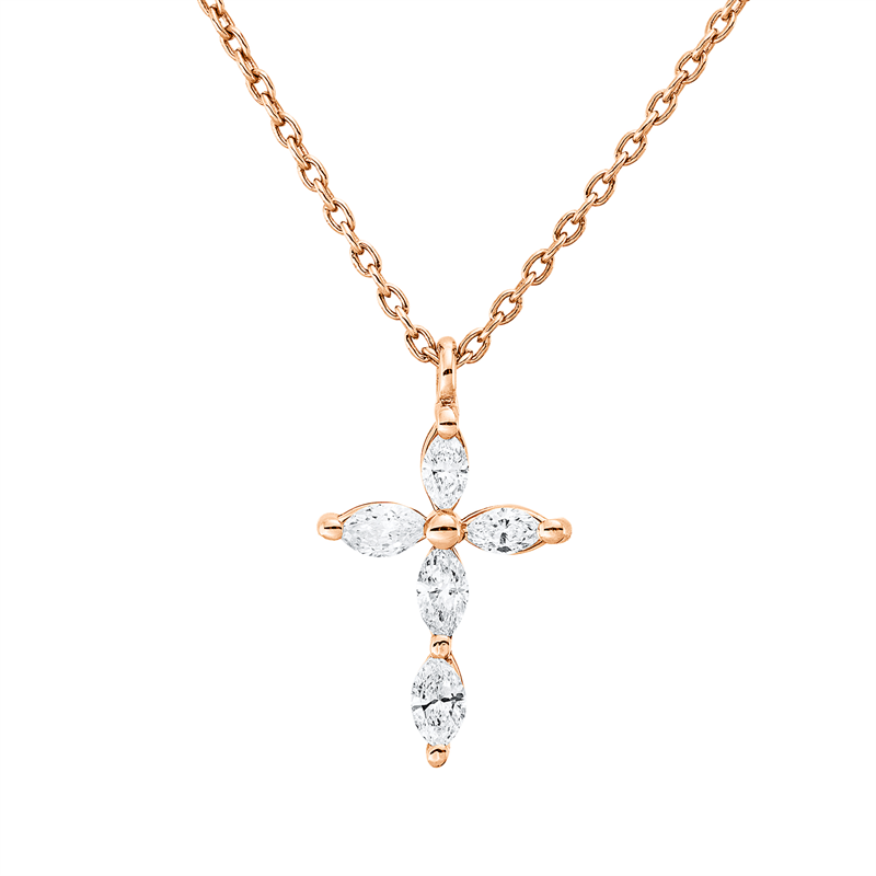 Kreuz Collier Rotgold 18kt Ref-4R362
