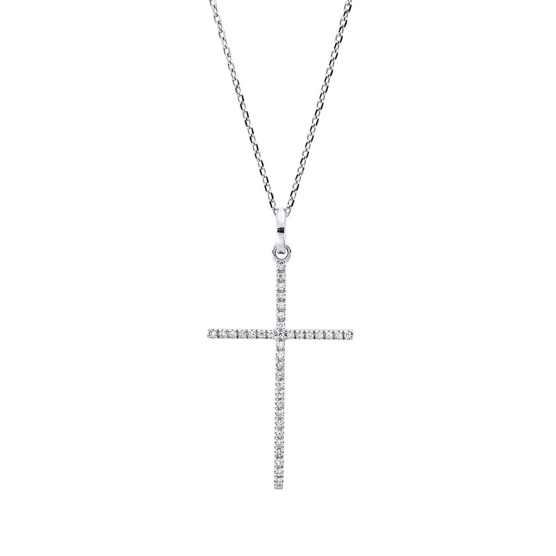 Kreuz Collier Weißgold 18kt Ref-4R372