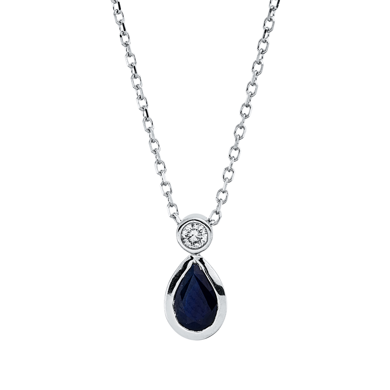 Farbstein Classic Collier Weißgold 18kt Ref-4R390