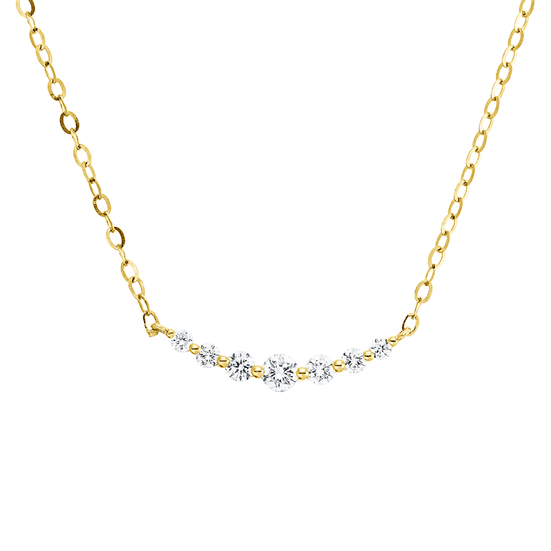 Mehrfachsteinbesatz Collier Gelbgold 18kt Ref-4R689