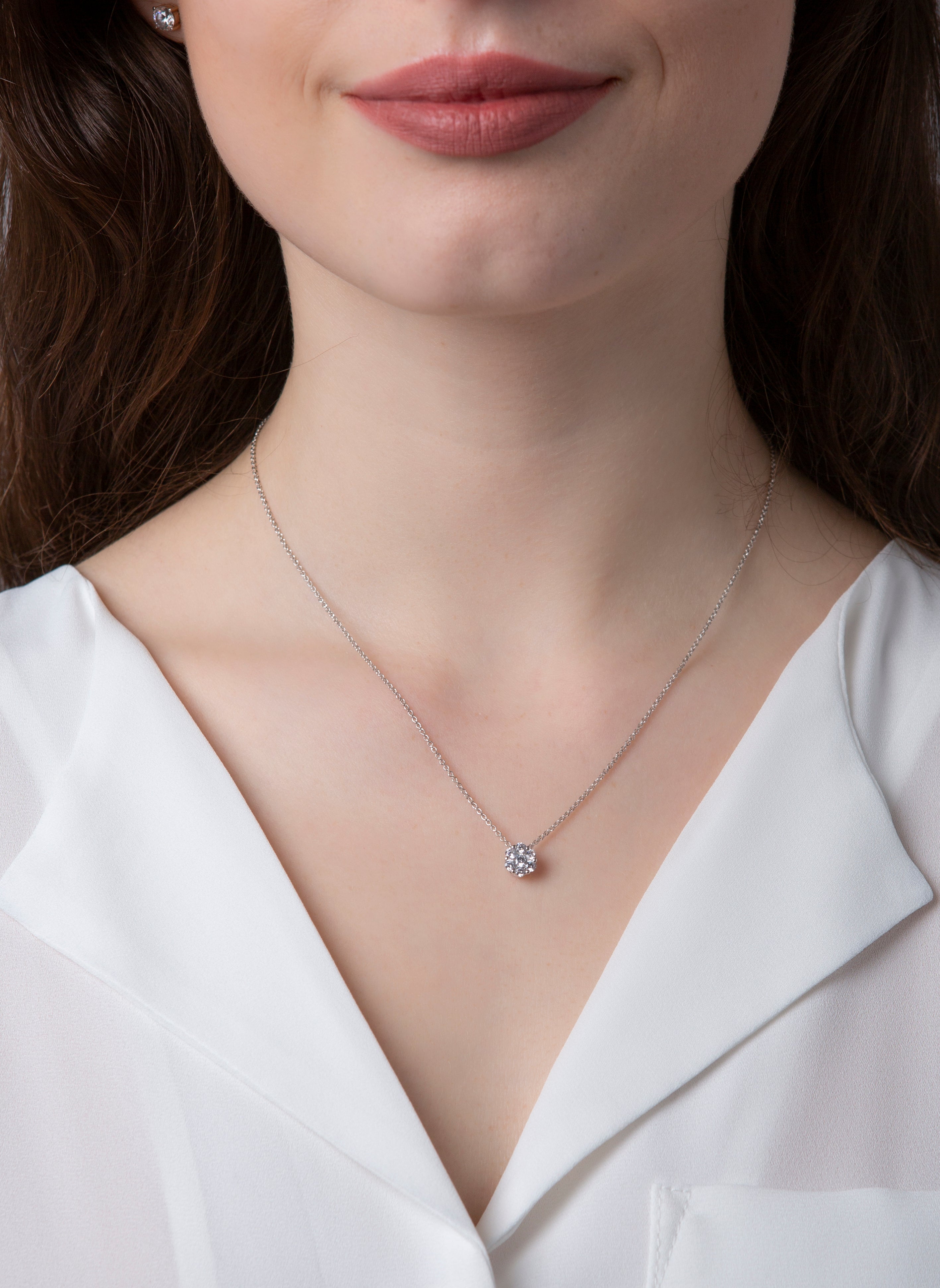 Illusion Classic Collier Weißgold 18kt 0,43ct