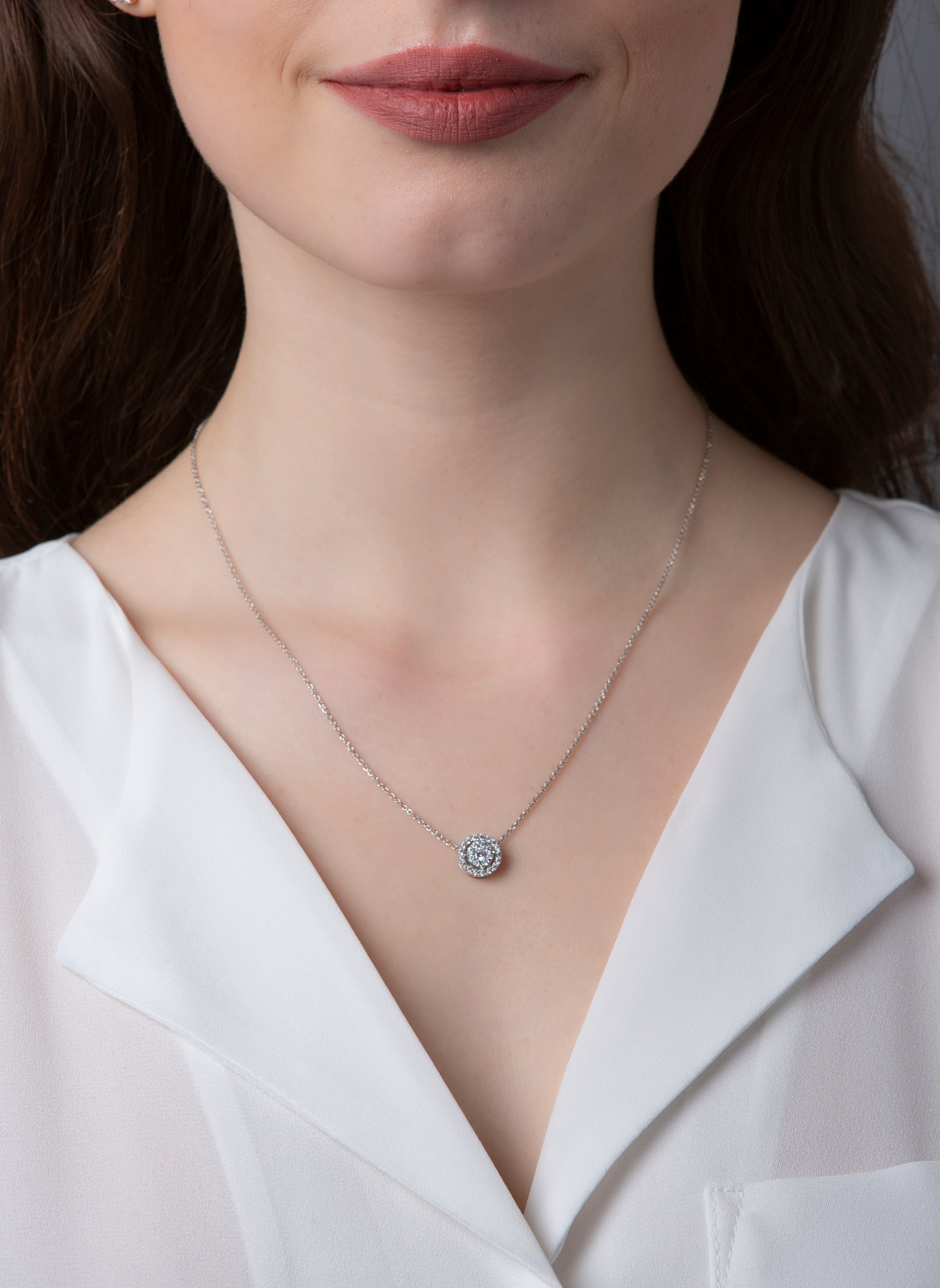 Illusion Classic Collier Weißgold 14kt 0,41ct