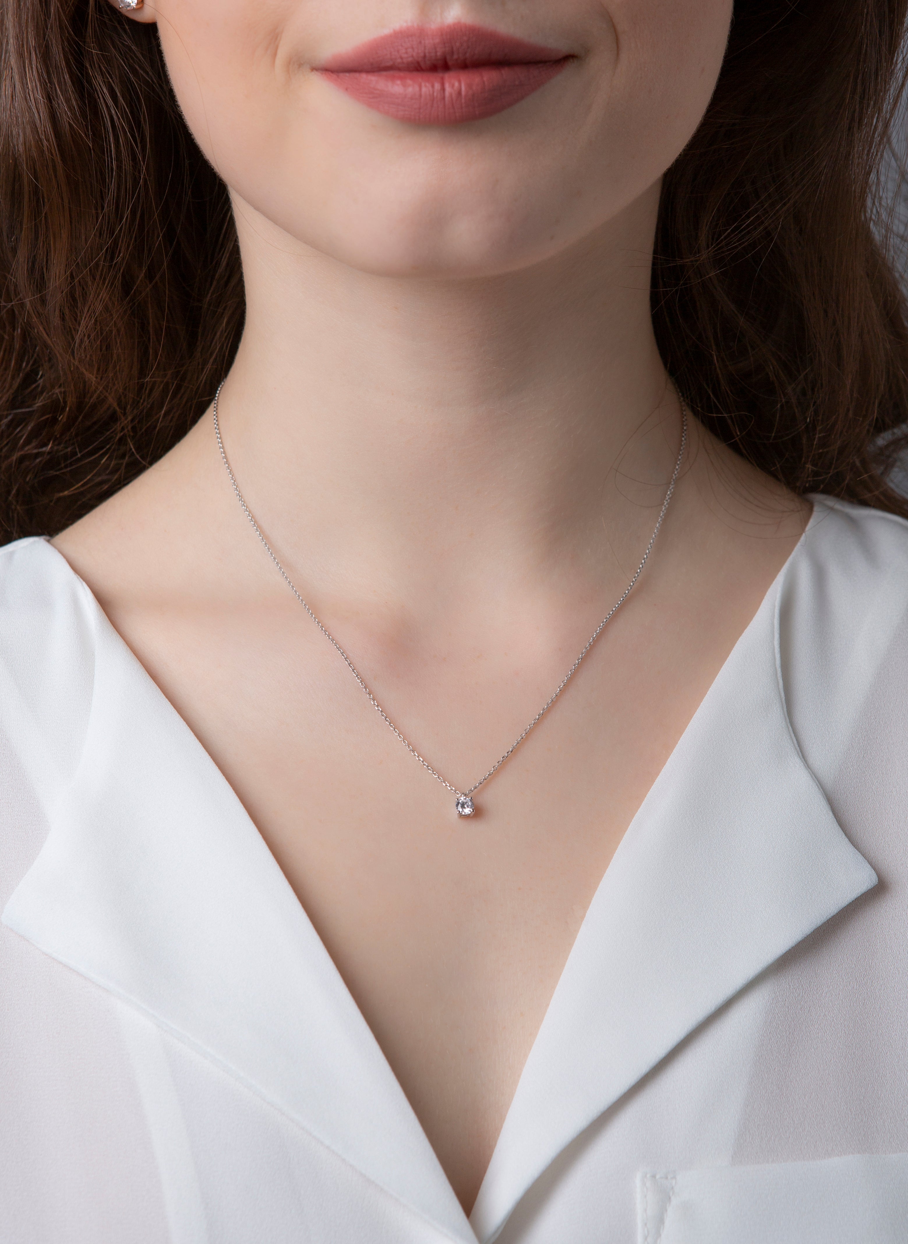 Solitaire Collier Weißgold 18kt 0,25ct