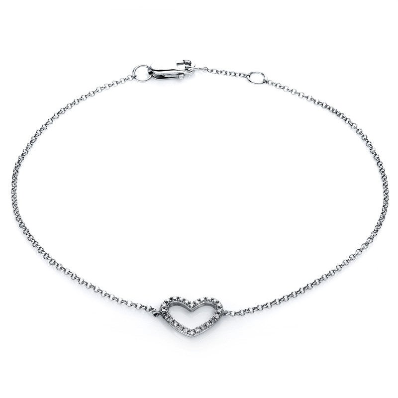 Herz Armband Weißgold 14kt 0,07ct