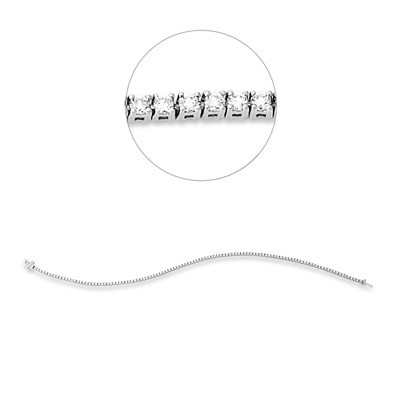 Tennisarmband Armband Weißgold 18kt 1ct