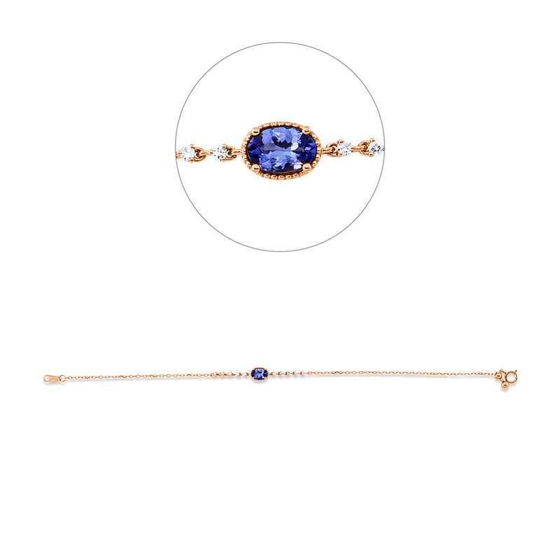 Farbstein Fashion Armband Weißgold 18kt 0,11ct