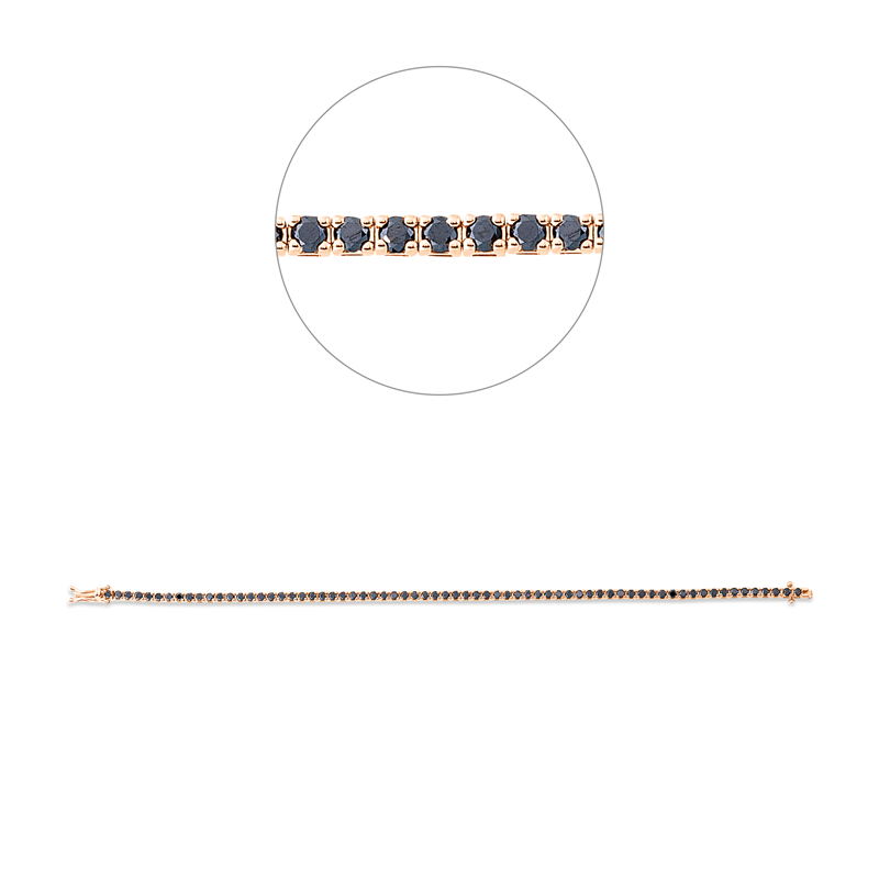 Tennisarmband Armband Rotgold 18kt 2,96ct