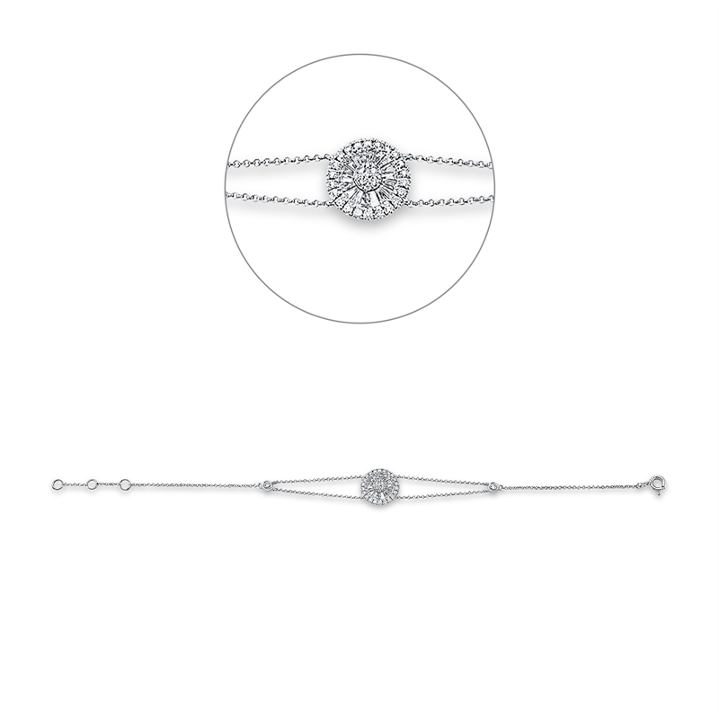 Baguette Armband Weißgold 18kt 0,6ct