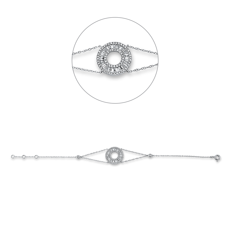 Baguette Armband Weißgold 18kt 0,78ct