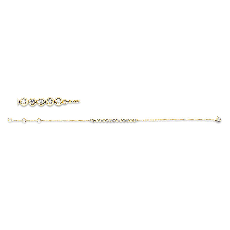Mehrfachsteinbesatz Armband Weißgold 18kt 0,15ct