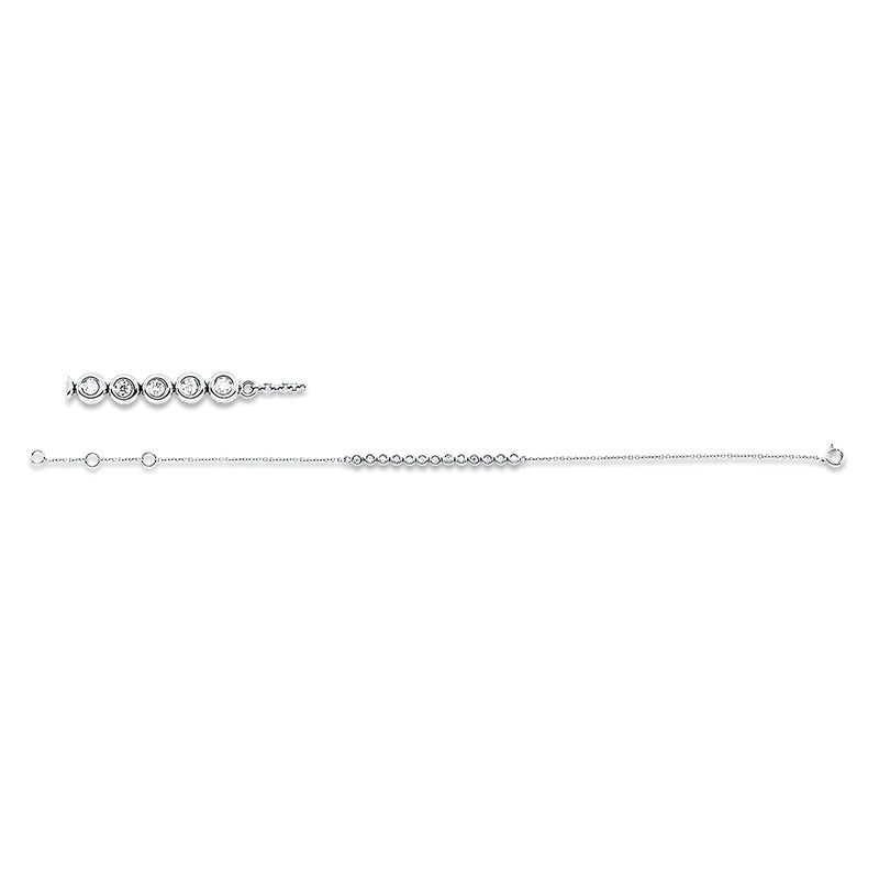 Mehrfachsteinbesatz Armband Weißgold 18kt 0,15ct