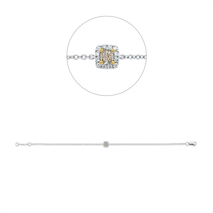 Farbiger Diamant Armband Weißgold / Gelbgold 18kt Ref-5E521