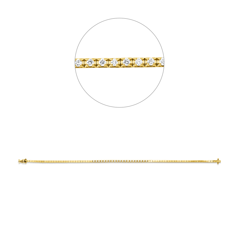 Tennisarmband Armband Gelbgold / Weißgold 18kt Ref-5E619