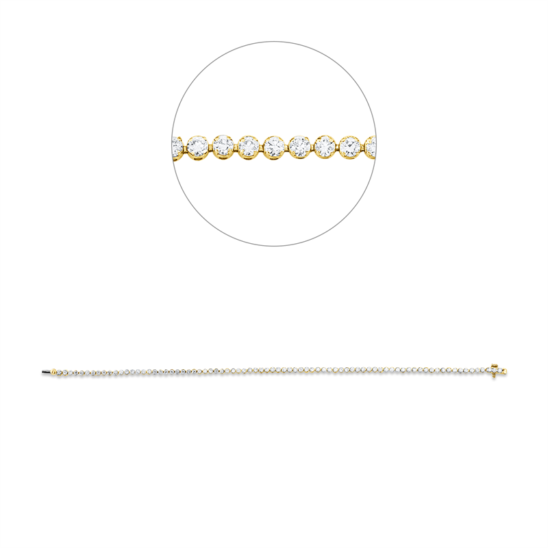 Tennisarmband Armband Gelbgold / Weißgold 18kt 1,64ct