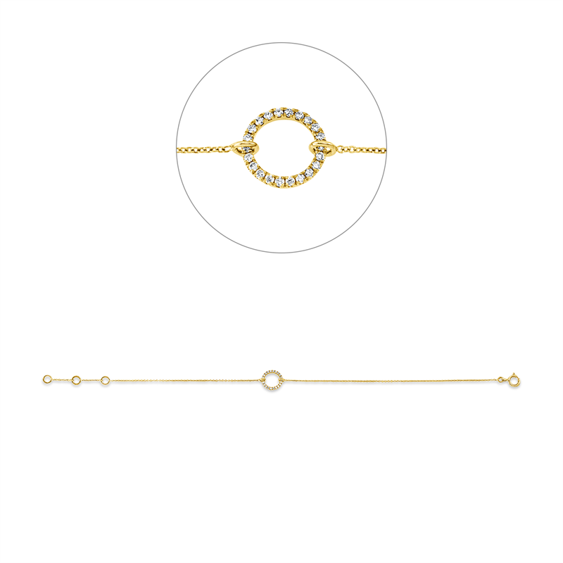 Modern Woman Armband Gelbgold 18kt 0,07ct