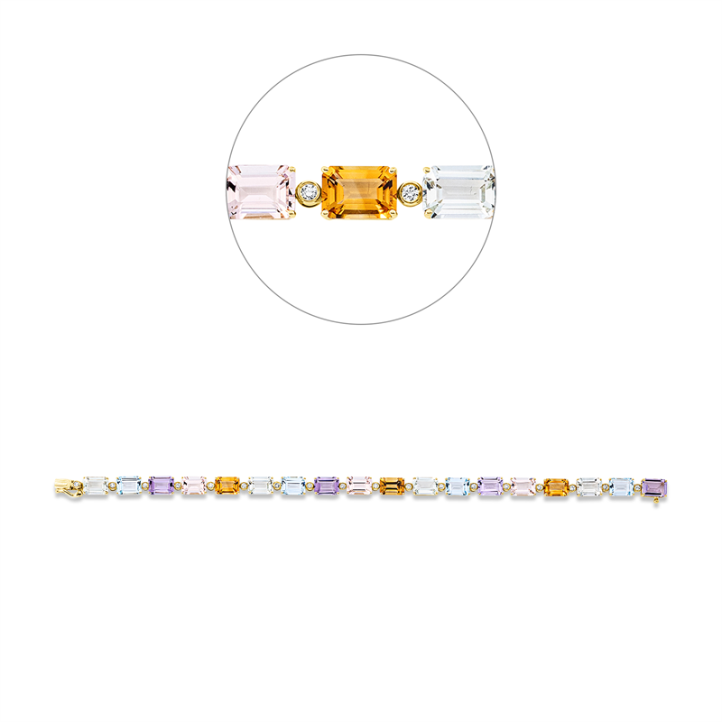 Farbstein Fashion Armband Gelbgold 18kt 0,3ct