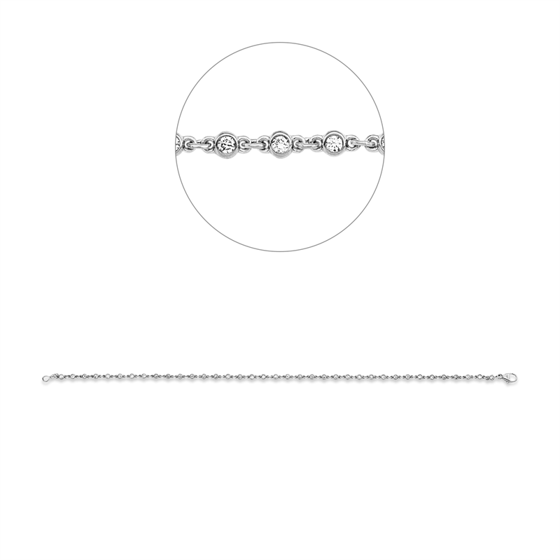 Mehrfachsteinbesatz Armband Gelbgold 18kt 0,5ct
