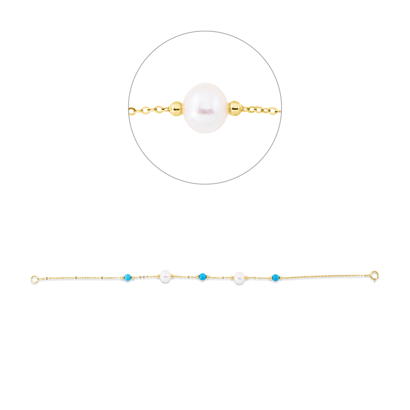 Perle Armband Gelbgold 18kt