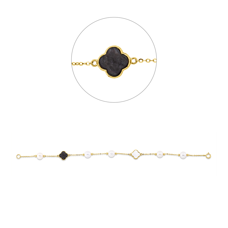 Perle Armband Gelbgold 18kt