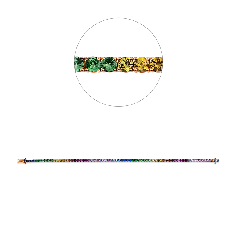 Rainbow & Multicolor Armband Rotgold 18kt