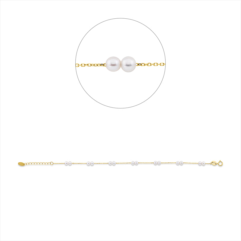 Perle Armband Gelbgold 18kt