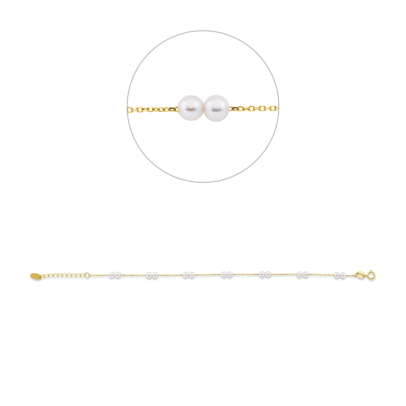 Perle Armband Gelbgold 18kt