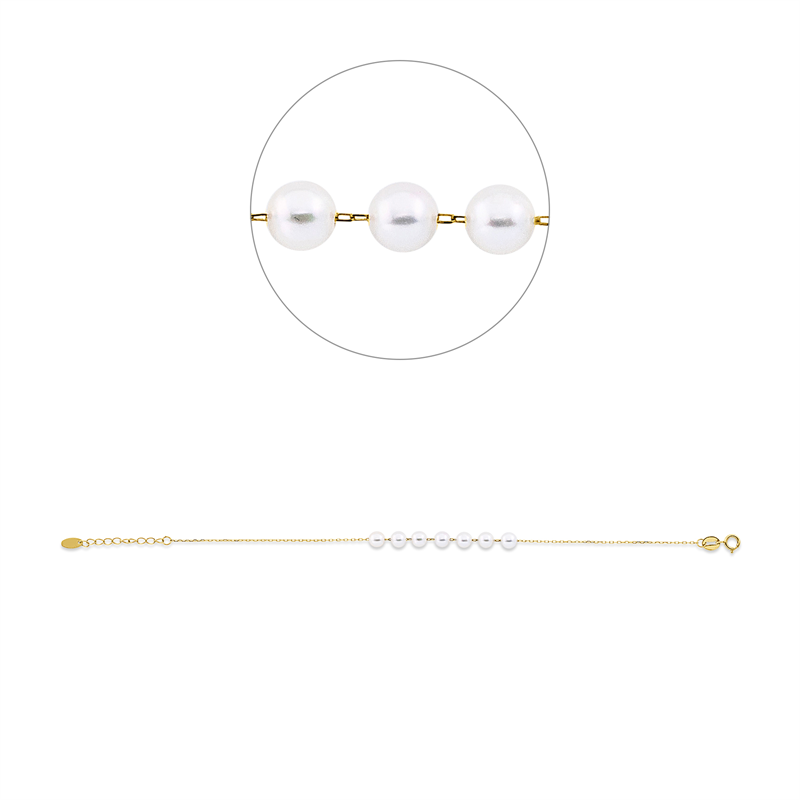 Perle Armband Gelbgold 18kt