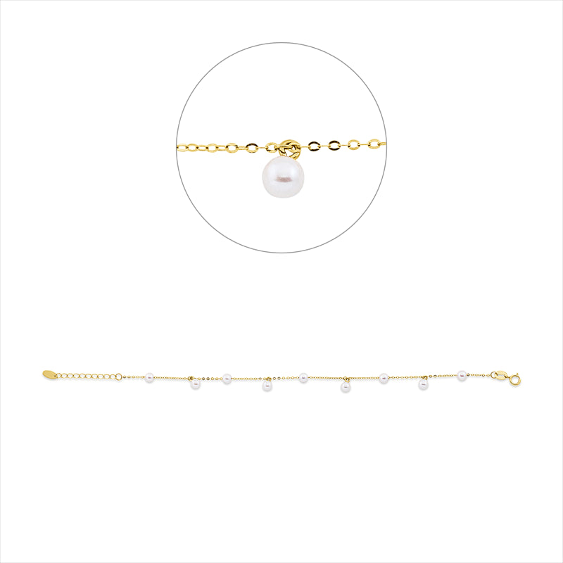 Perle Armband Gelbgold 18kt