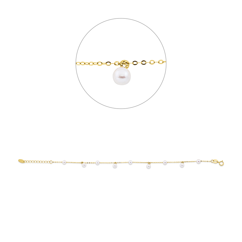 Perle Armband Gelbgold 18kt