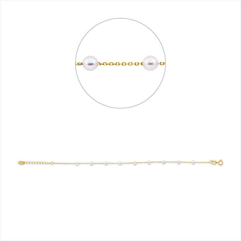 Perle Armband Gelbgold 18kt