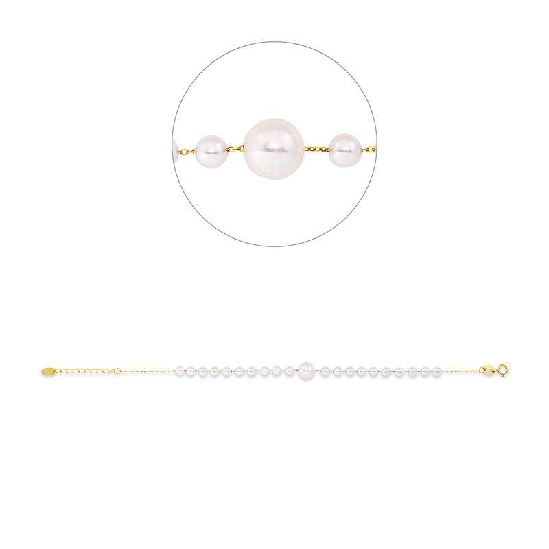 Perle Armband Gelbgold 18kt