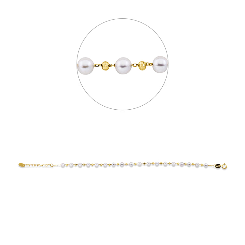 Perle Armband Gelbgold 18kt