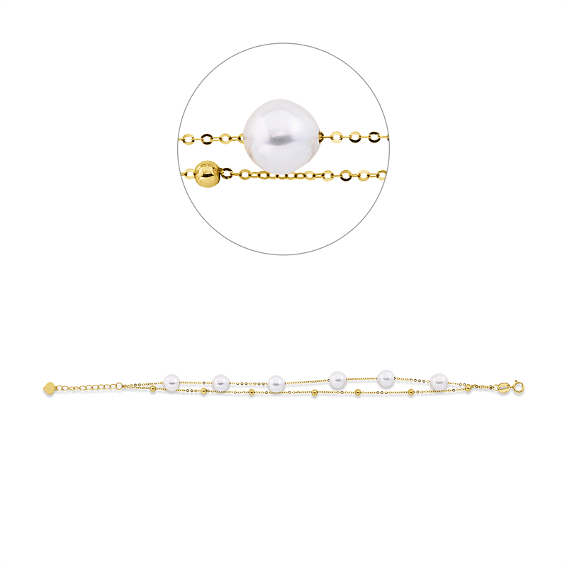 Perle Armband Gelbgold 18kt