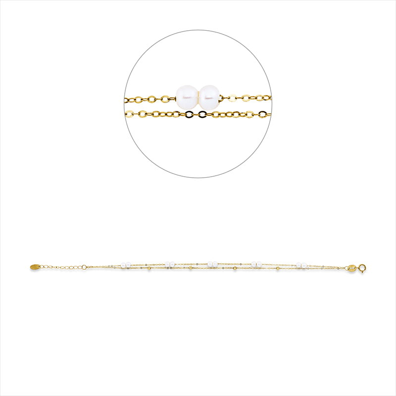 Perle Armband Gelbgold 18kt