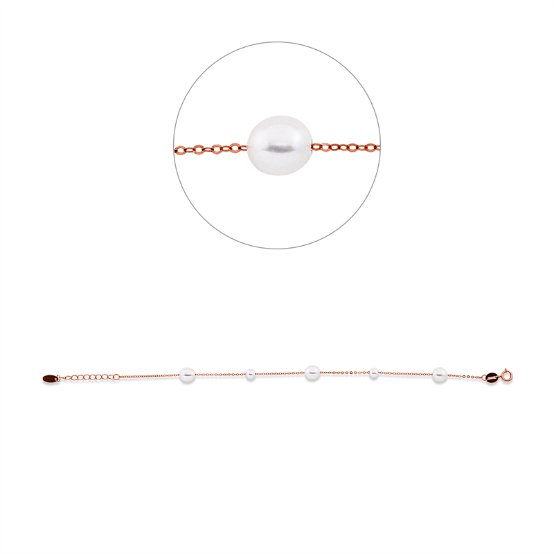 Perle Armband Rotgold 18kt