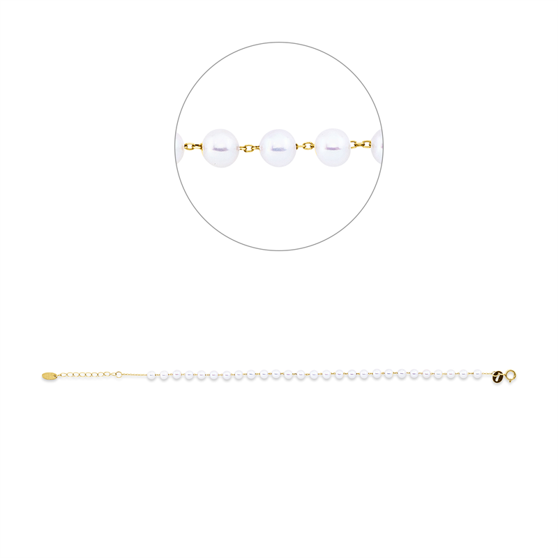 Perle Armband Gelbgold 18kt