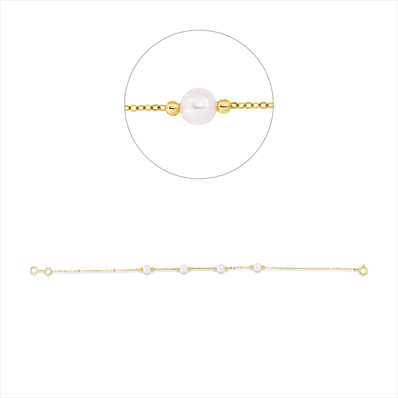 Perle Armband Gelbgold 18kt