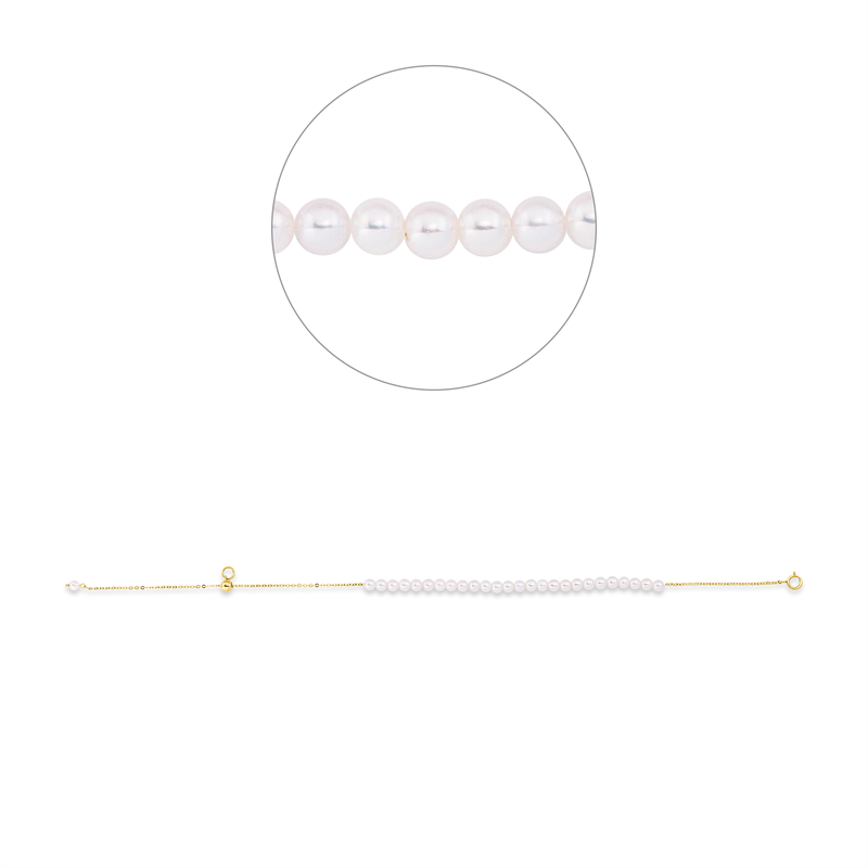 Perle Armband Gelbgold 18kt