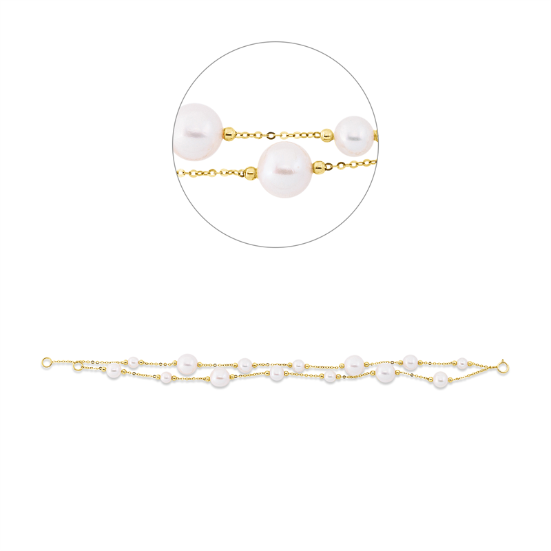 Perle Armband Gelbgold 18kt