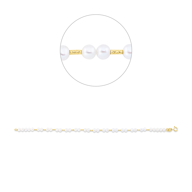Perle Armband Gelbgold 18kt