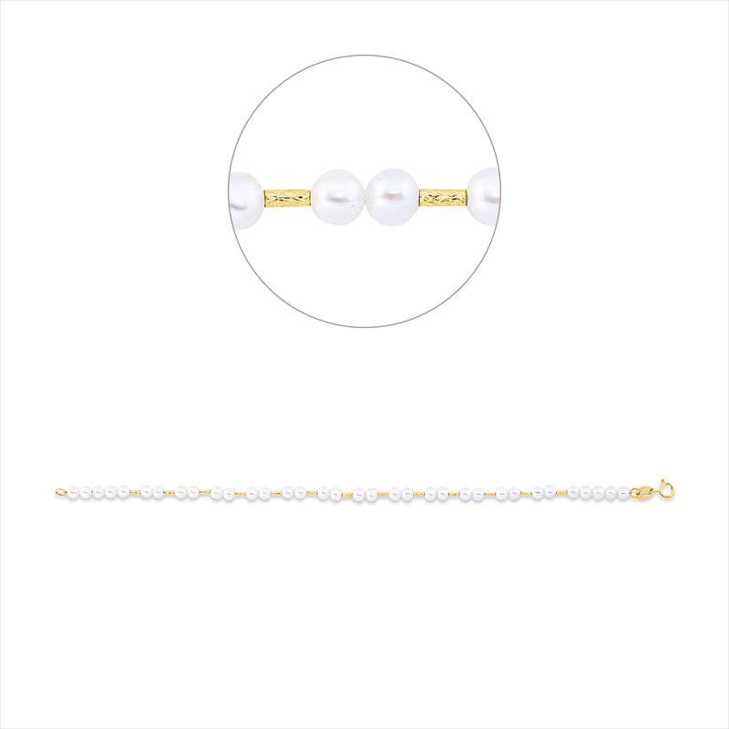 Perle Armband Gelbgold 18kt