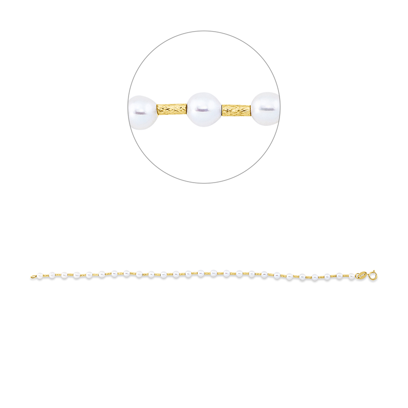 Perle Armband Gelbgold 18kt