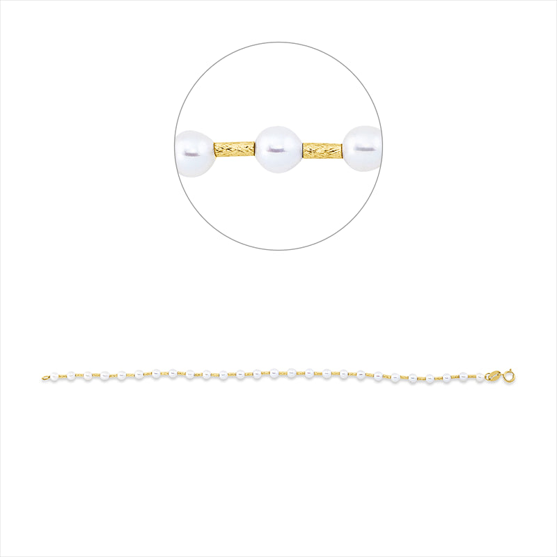 Perle Armband Gelbgold 18kt