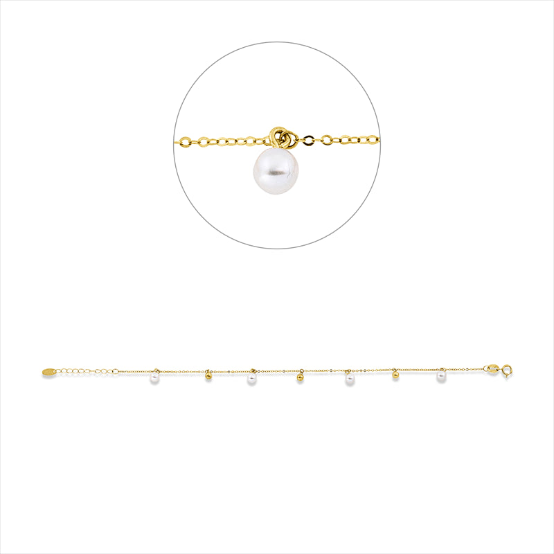 Perle Armband Gelbgold 18kt