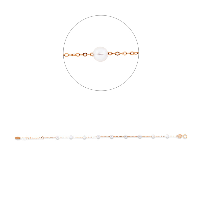 Perle Armband Rotgold 18kt